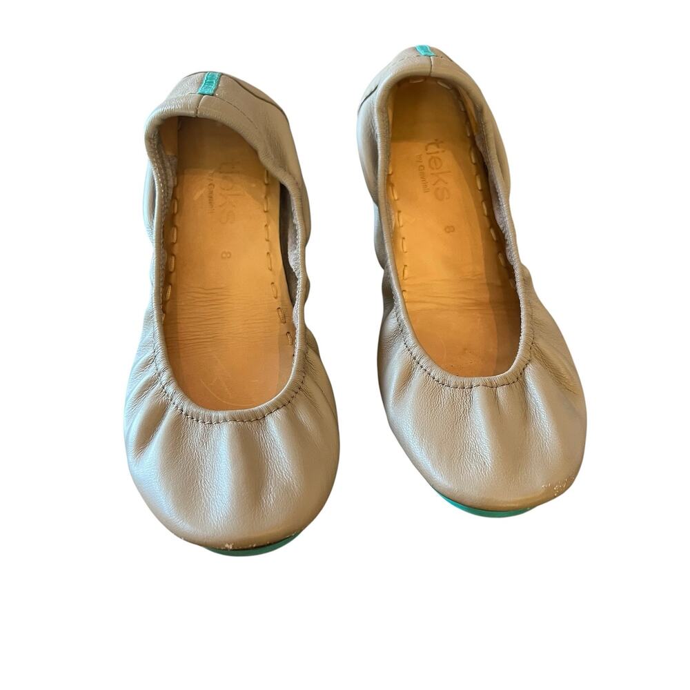 Tieks by Gavrieli Taupe Tan Leather Foldable Ballet Flats Size 8 AS IS Neutral